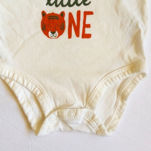 carter's little wild one short sleeve bodysuit diaper shirt 3 months baby - Picture 3 of 5